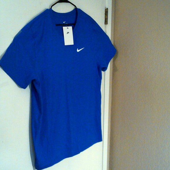 NEW NIKE SPORTSWEAR "Swoosh Logo Tee" MEN'S BLUE WHITE T-SHIRT XL DC9955-480 - Picture 4 of 6